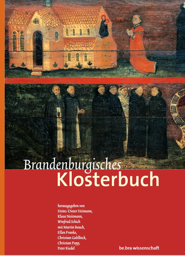 Cover des Klosterbuchs mit Zeichung eines Klosters und eines Mönchs