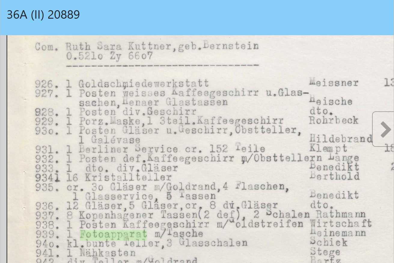 Rep. 36A Oberfinanzpräsident Berlin-Brandenburg (II) Vermögensverwertungsstelle Nr. 20889