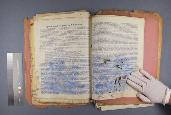 Documents with visible mould contamination