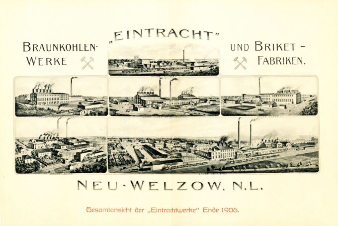 Gesamtansicht der Fabriken der „Eintrachtwerke“, 1906