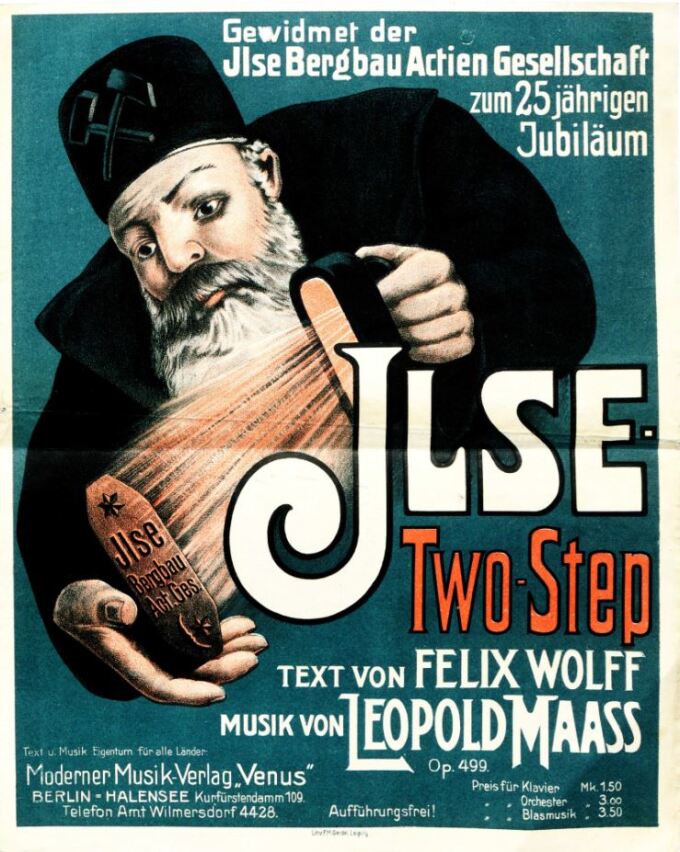 Titelblatt einer Musikkomposition zum 25-jährigen Bestehen der Ilse Bergbau AG, 1913