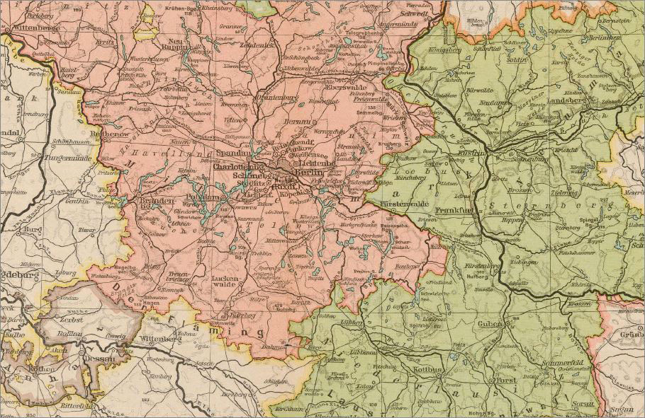 Historische Karte der Provinz Brandenburg