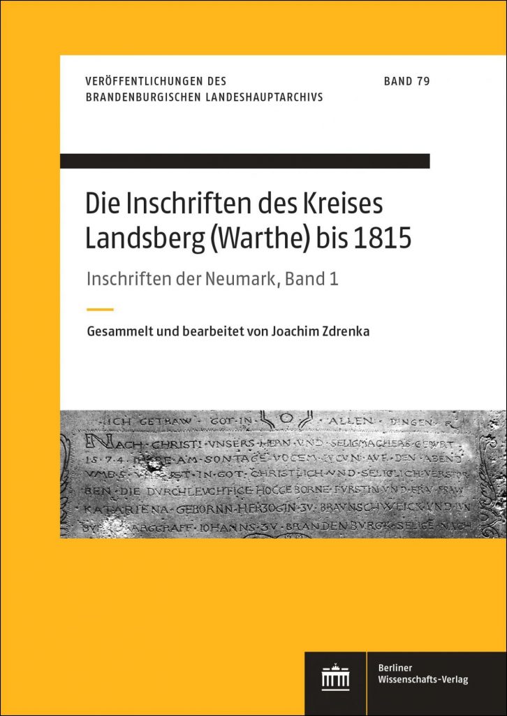 Cover: Die Inschriften des Kreises Landsberg (Warthe)